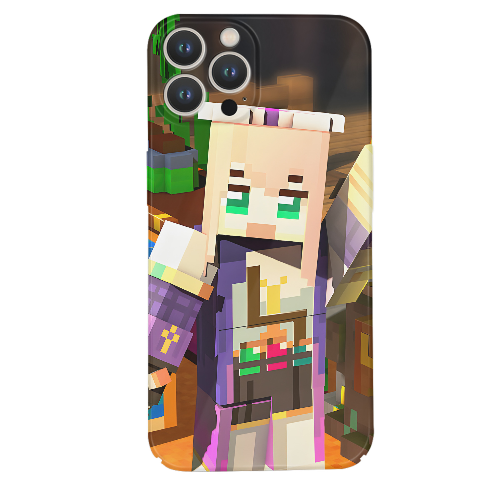 （画像用） マインクラフト ブロックの世界 Minecraft MC Block world 【iPhone 14シリーズ対応】ハードケース